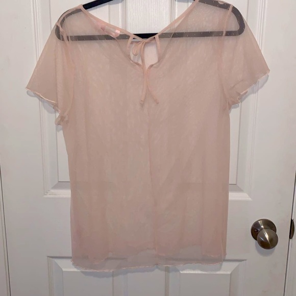 Blush Sheer Polka Dot Top - Picture 2 of 3